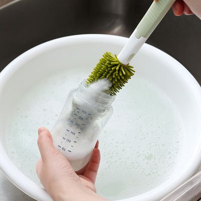 Goupillon biberon antibactérien | Silicone 360°