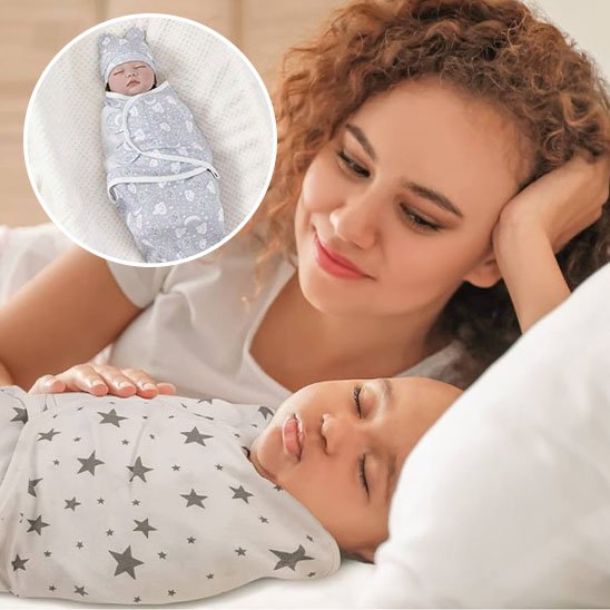 Couverture Emmaillotage Ajustable pour Bébé – Velcro Silencieux & Coton Respirant